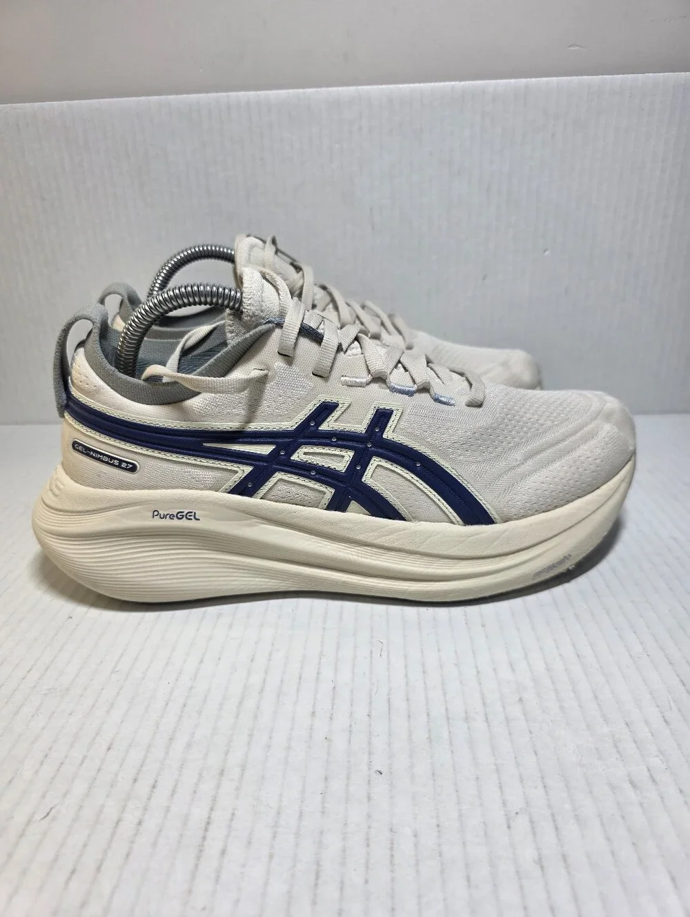 Asics Gel Nimbus 27 Running Shoes Sneaker Women's Size 9 White Blue 1012B812